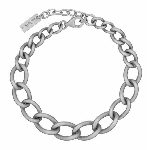 21 F/W 생로랑 그라듀에이트 체인 팔찌 실버 666435 Y1500