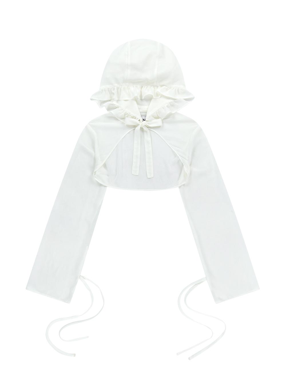 CHIFFON HOODED BOLERO [WHITE]