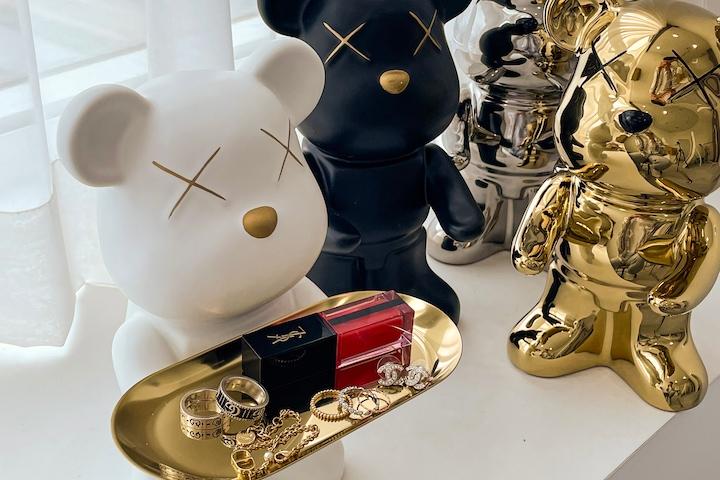 곰돌이 현관 트레이 악세사리 보관함 안경 목걸이 주얼리 정리함 차키 거치대 인테리어소품