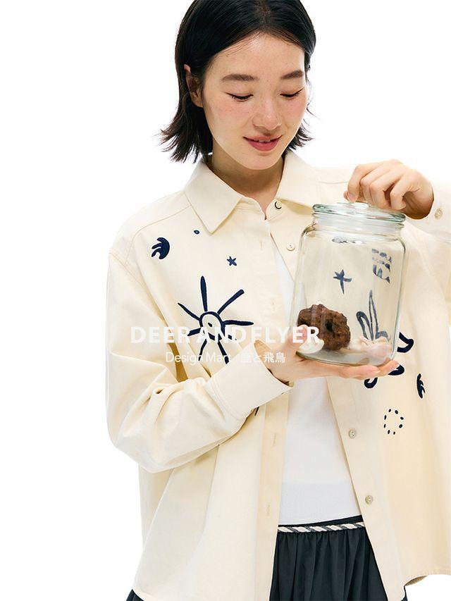 [DEERANDFLYER] Print Cotton Shirt