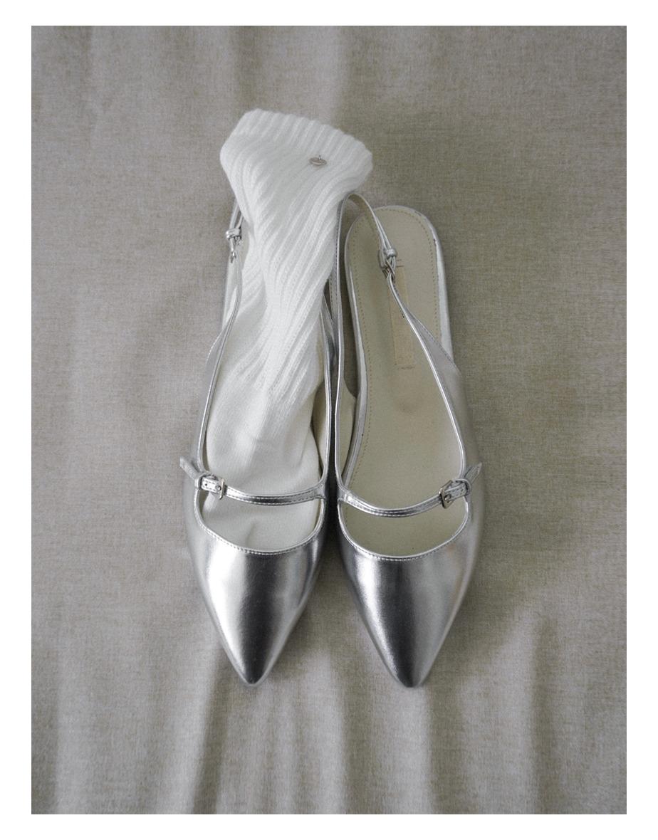 [7일소요] 솔 스틸레토 스트랩 슬링백 [실버]