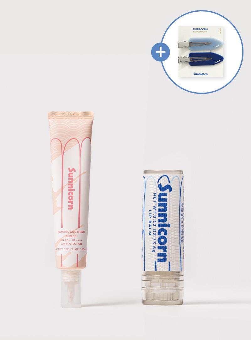 [헤어핀 증정] 써니콘 퀵 메이크업 듀오 (선비비&립밤)