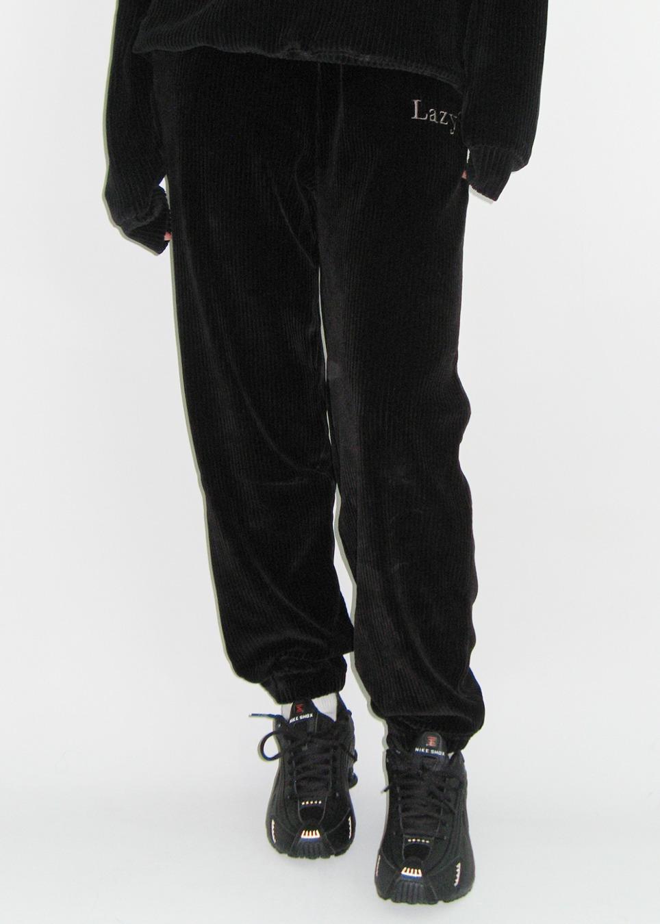 Corduroy Jogger Pants - Black