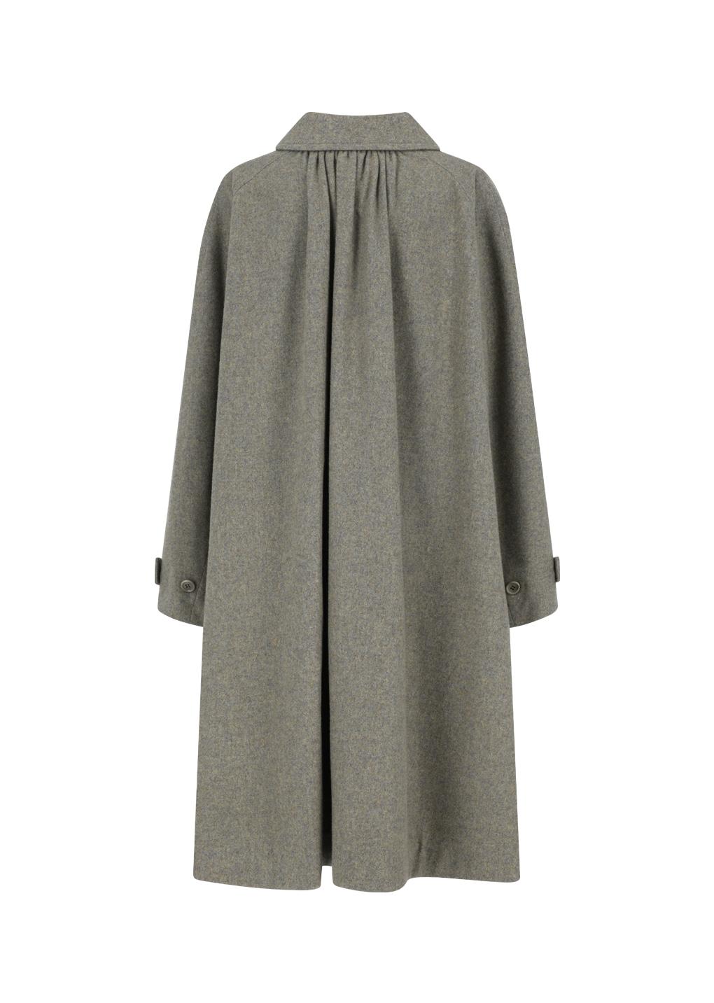 shirring coat, grey blue