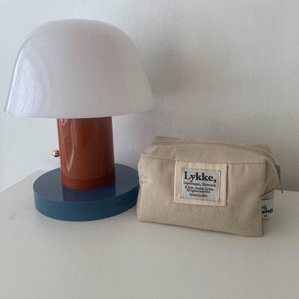 [아틀리에리케]Bread sand ivory 지퍼 사각 박스 화장품 파우치