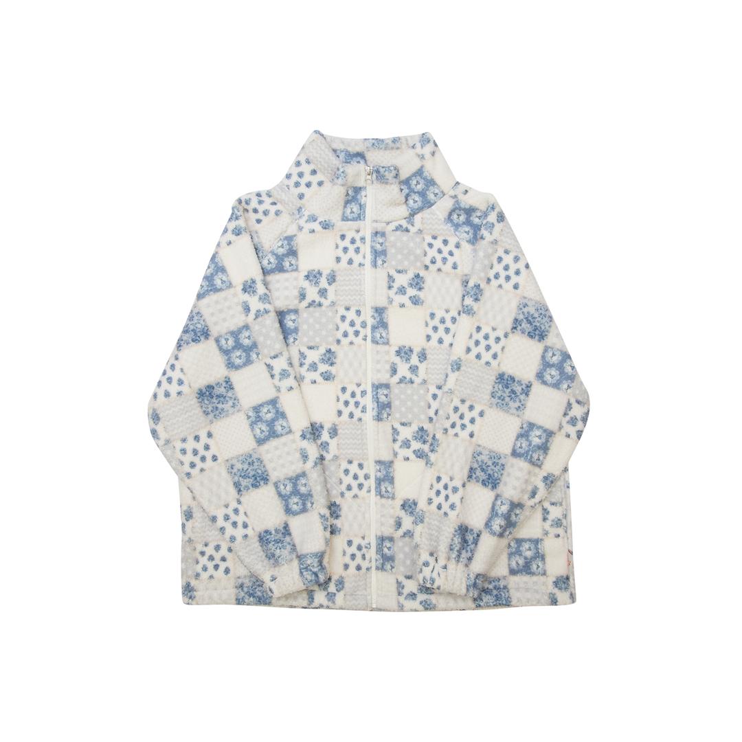 PATTERN FLEECE ZIP-UP-BL