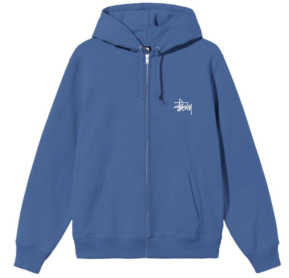 STUSSY 스투시 베이직 로고 후드 집업 미드나잇