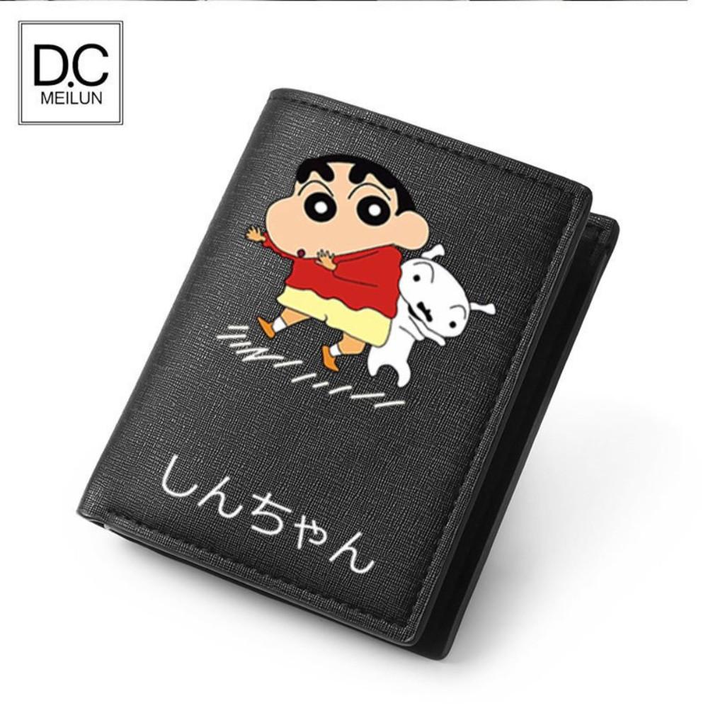 짱구 반지갑 짱구는못말려 굿즈 크레용신짱 블랙 사피아노 남자 가죽 지갑 캐릭터 장지갑
