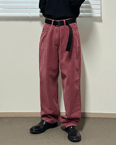 스트럭처 와이드 데님 팬츠