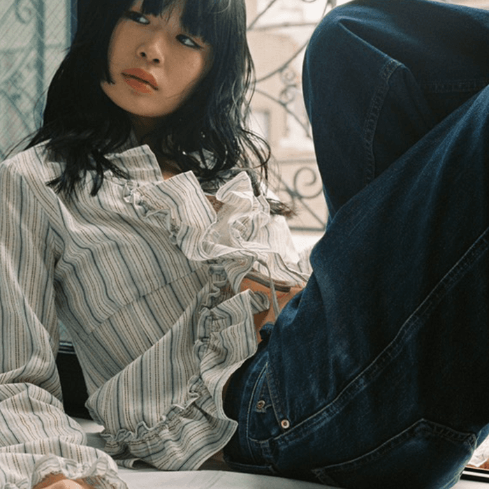 FRILL STRIPE SHIRT