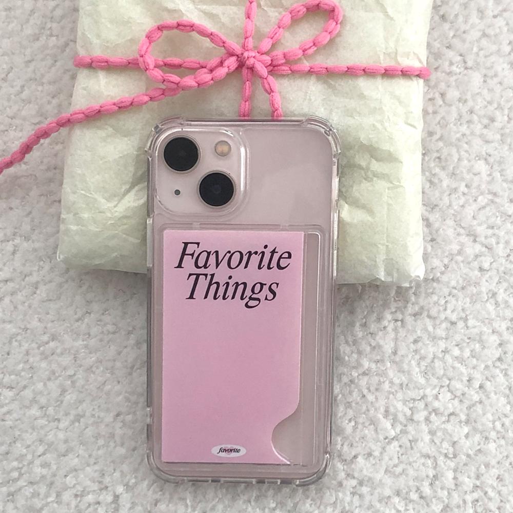 Card pocket jelly case - favorite things(pink)
