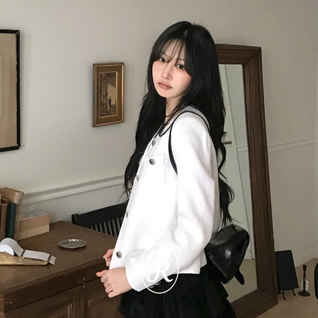 [MADE/~3XL/하객룩💐] 엔틱노카라트위드숏자켓 (2color)