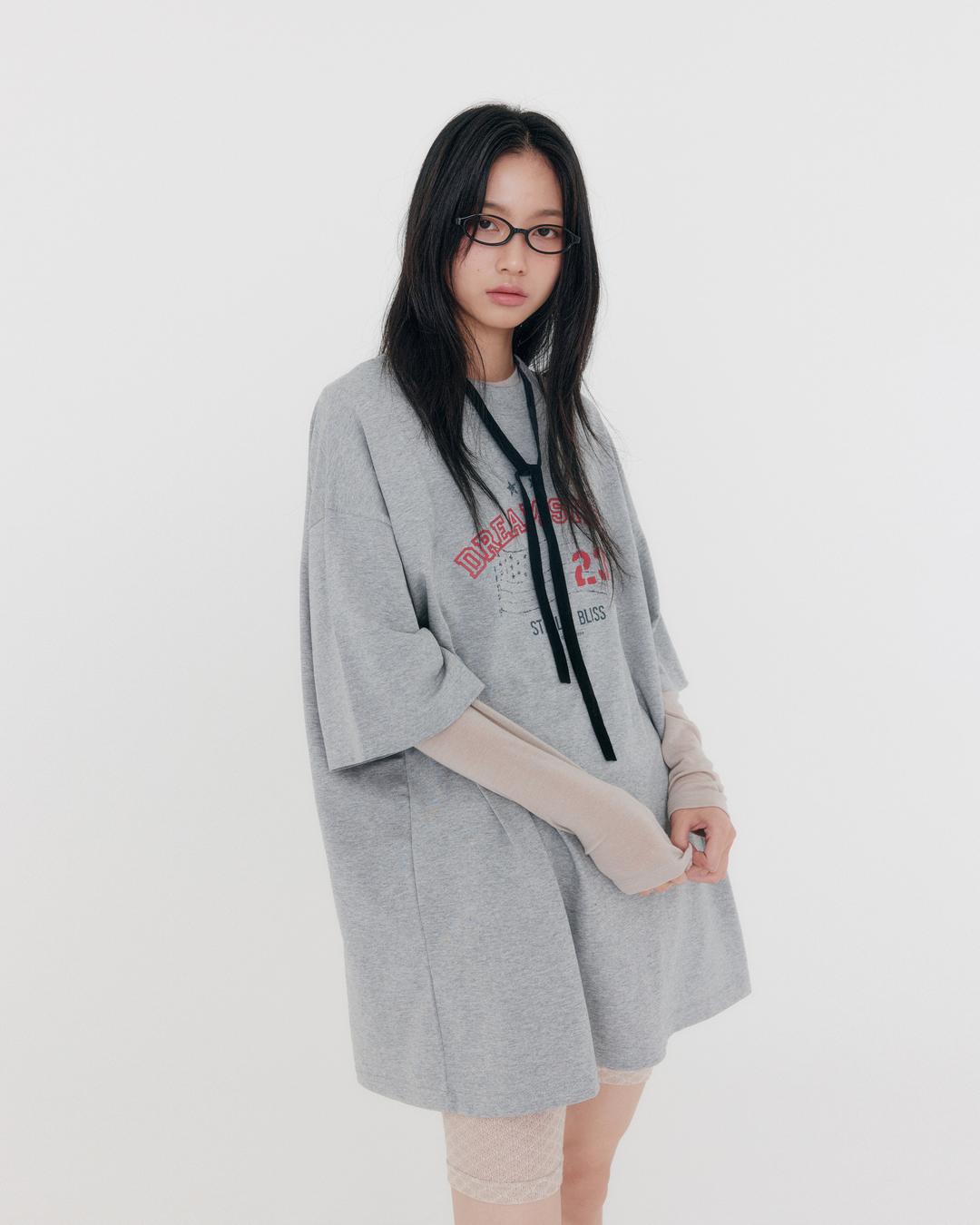 'DREAM STATE\' T-Shirt ( Melange Grey )