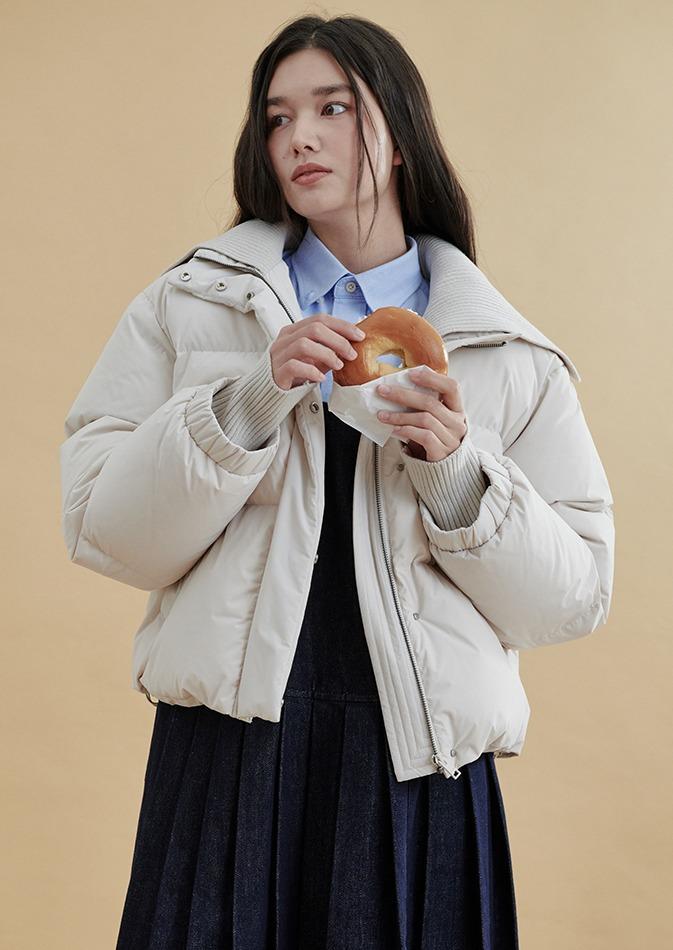 세일러 디테일 패딩 점퍼 아이보리