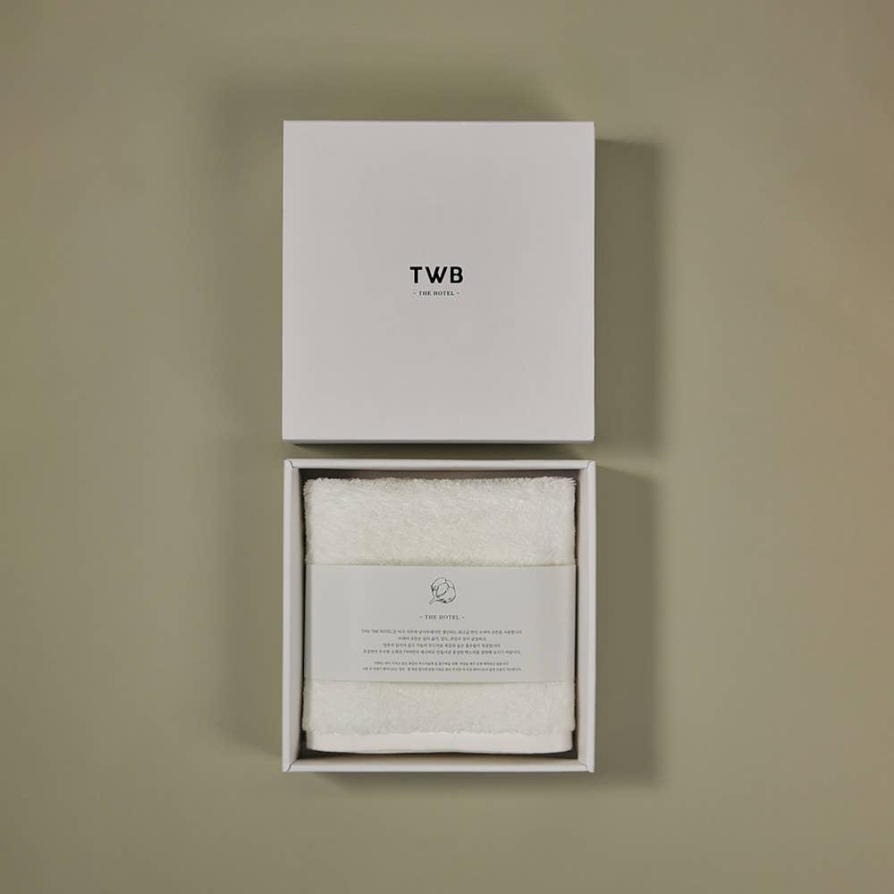 TWB 더 호텔 페이스 박스포장 수피마 수건 210g 화이트