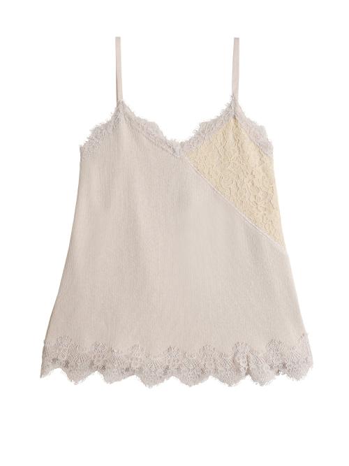 코튼 롱 레이스 슬립 (베이지)