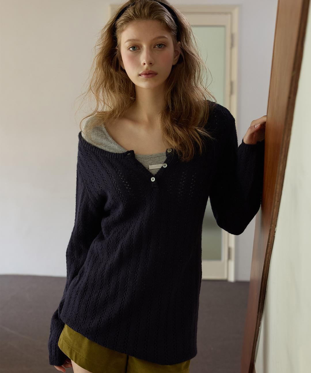 [10/24 10:00am Coming Soon] Blake Wool Knit Dress (Navy)