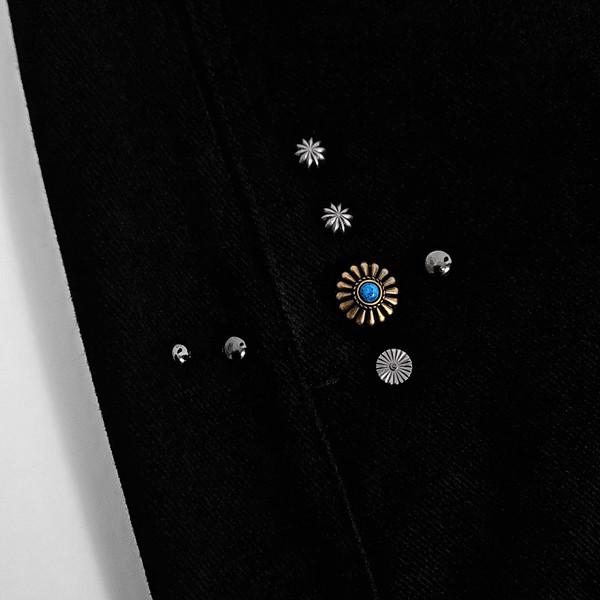 Kadena turquoise concho rivet cotton pants (black)