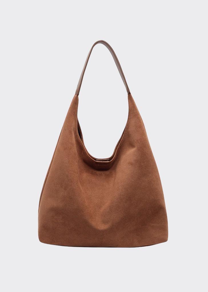 MOLTA SUEDE SHOULDER BAG - CAMEL+ pouch