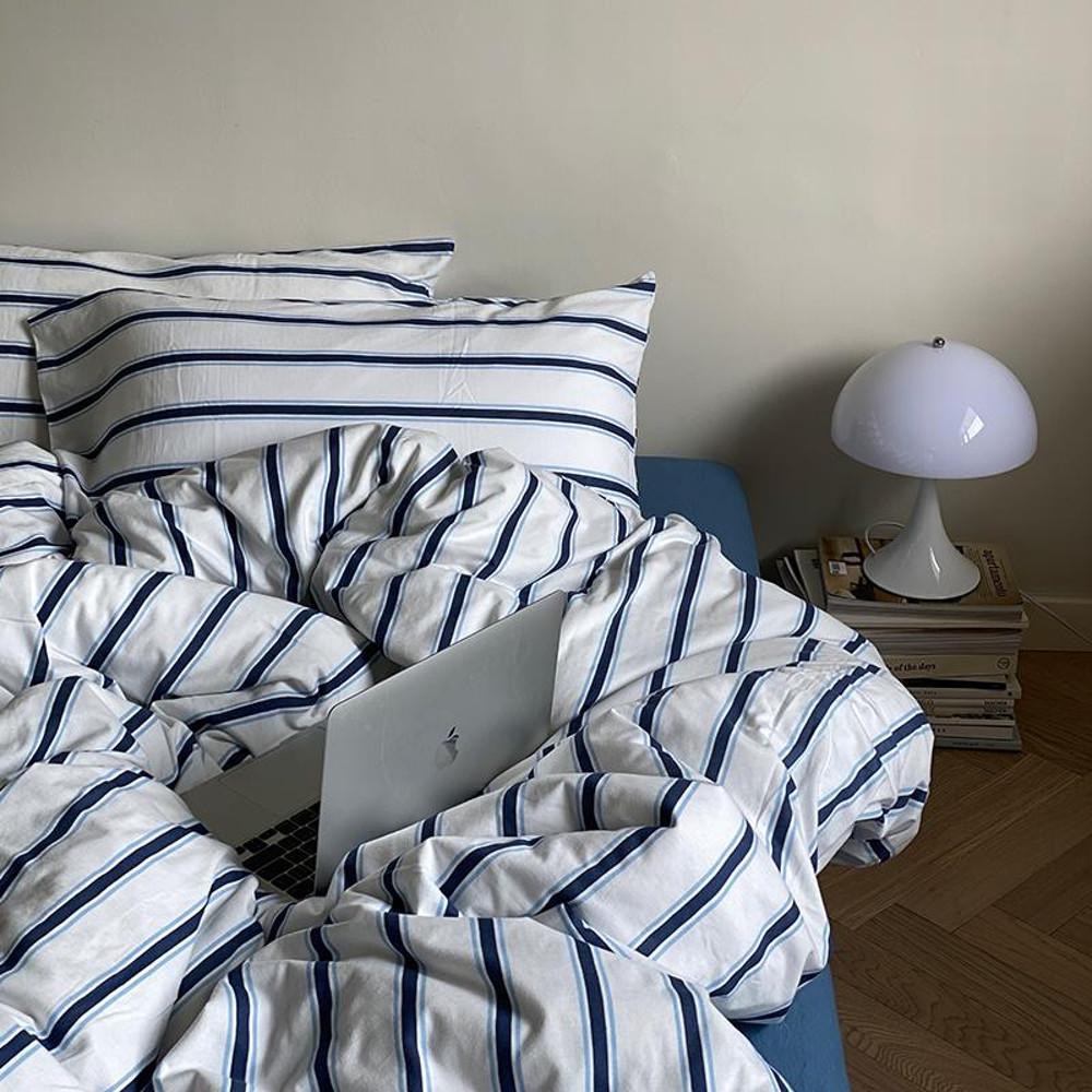 수심 Marine Stripe Bedding 마린 스트라이프 이불 베개 세트 커버 침구