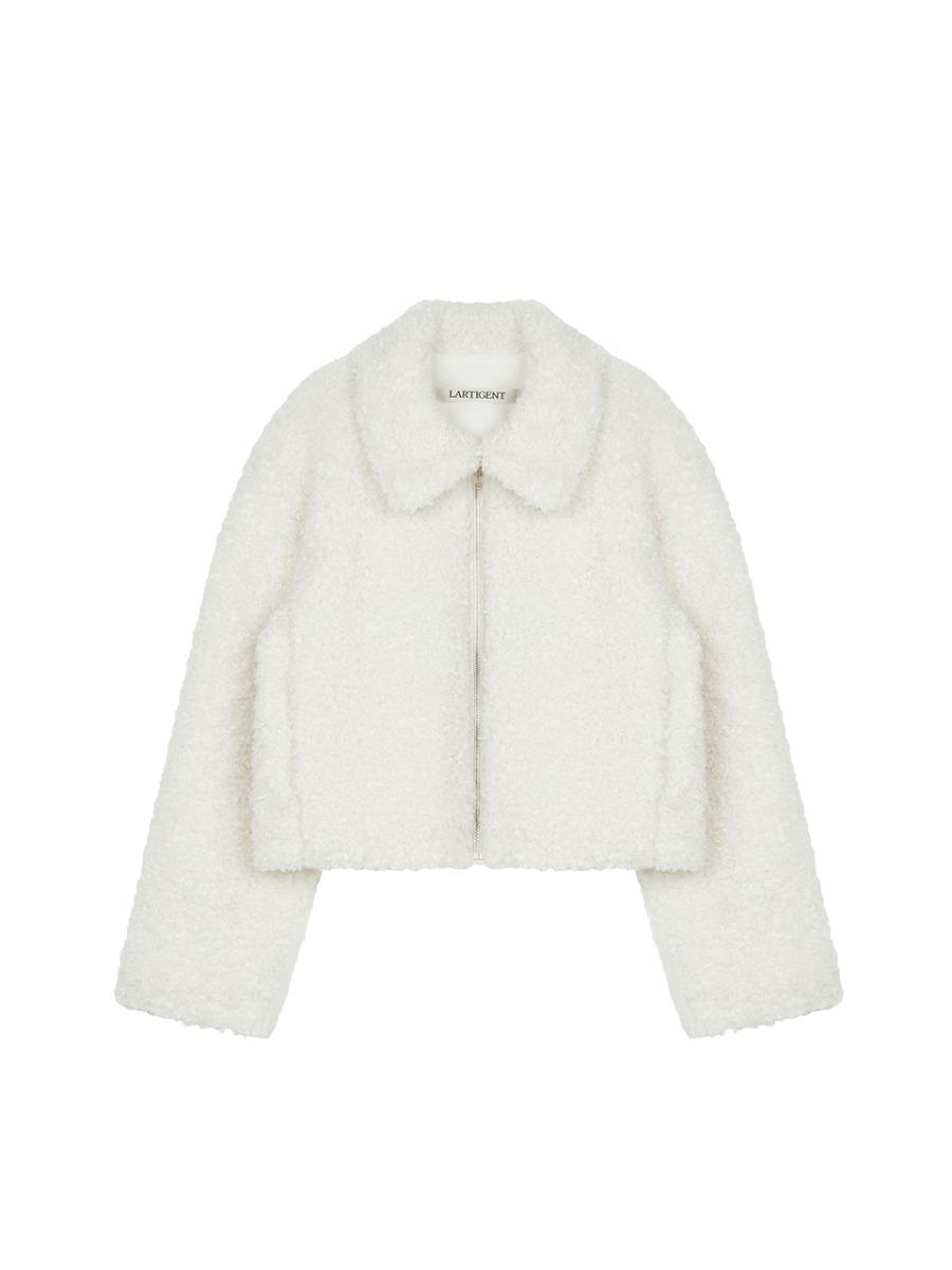 L21 FAUX CROP FUR JACKET(WHITE)