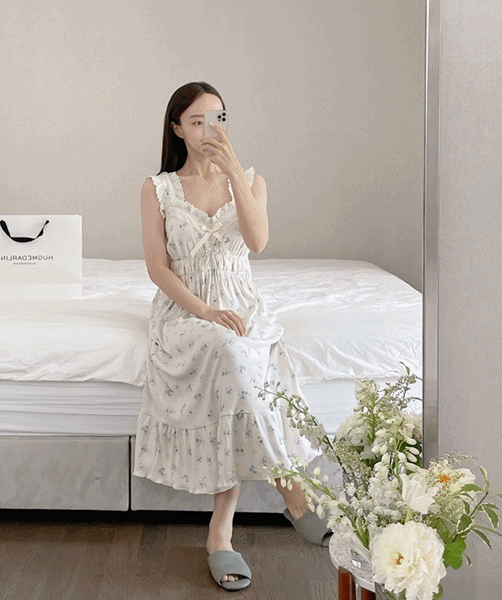 [여성] 드랑플라워 민소매 원피스 홈웨어