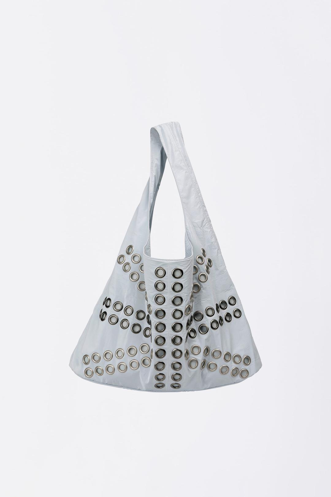 Stud Metallic Hobo Bag Baby Blue