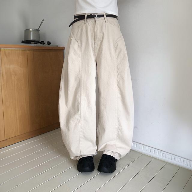 루프온 커버 핀턱 벌룬 팬츠 (4color)