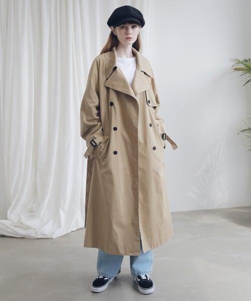 오버핏 레글런 트렌치 코트 ACT183001-BG