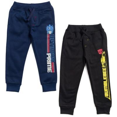 Transformers Bumblebee Optimus Prime Toddler Boys Fleece 2 Pack Pants Blue / Black 2T