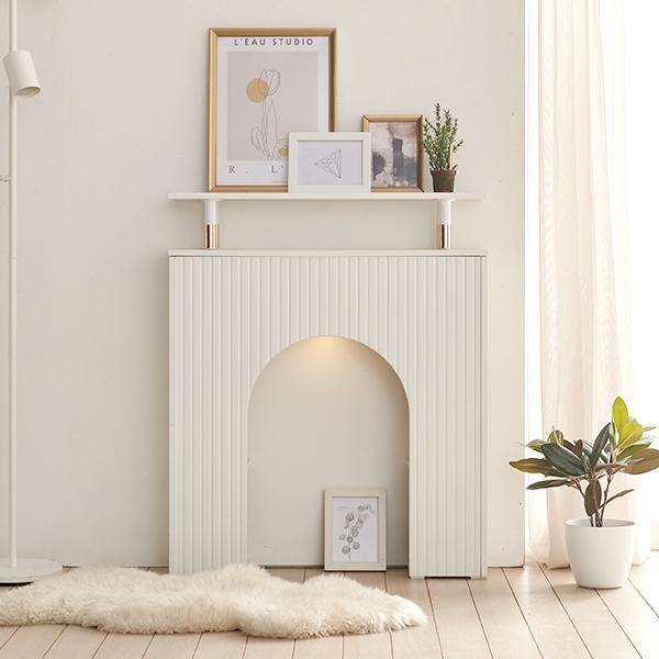 레브 벽난로 템바 콘솔 라운드 LED 장식장