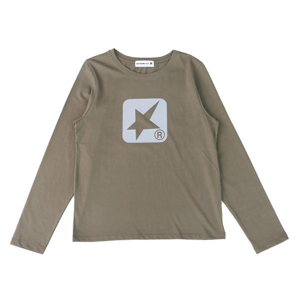 (W) SQUARE LOGO L/S ( Khaki )