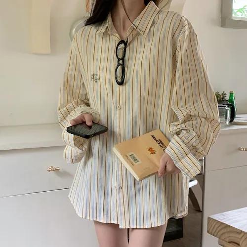 틴즈 루즈핏 스트라이프 셔츠