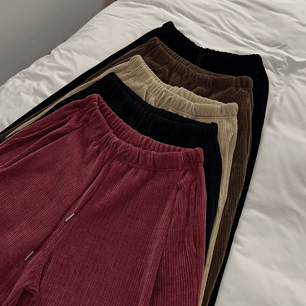 (Urm)코듀로이 사이드 핀턱 밴딩팬츠 (5color)