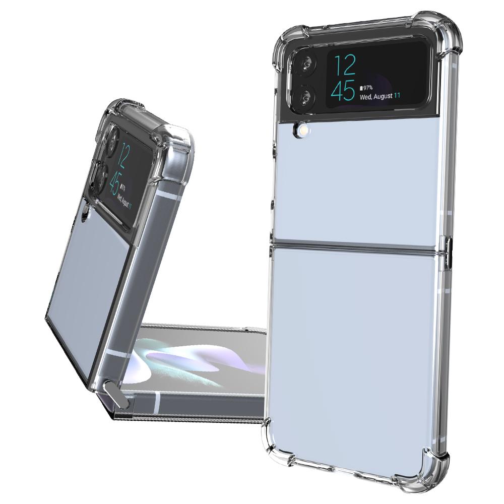 ●1+1할인●[탈착방지] 갤럭시 Z플립 제트플립4 투명 방탄 젤리 힌지연결 에어쿠션 범퍼 케이스