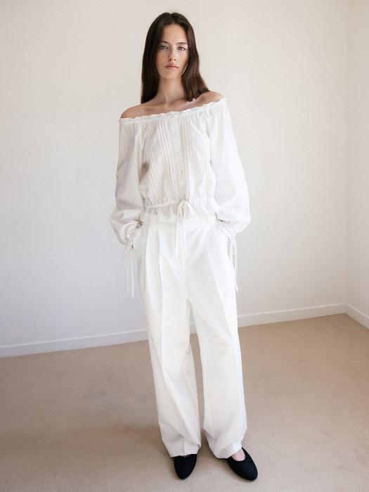 FRILL BUTTON WIDE PANTS_TT5S401IV