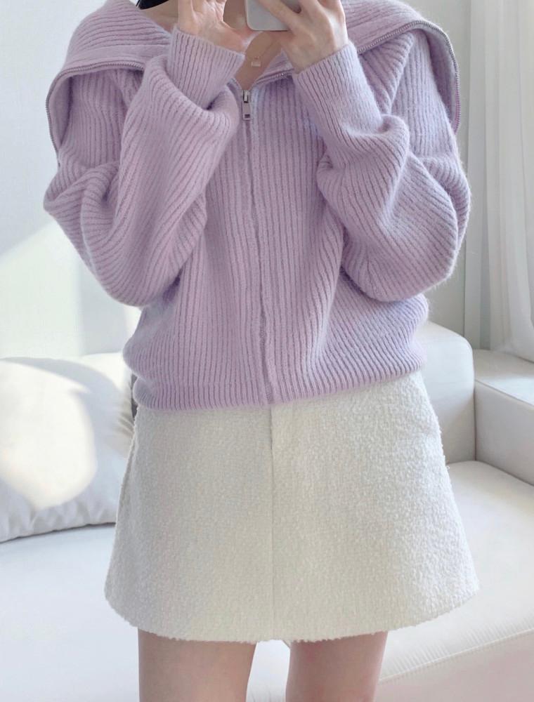 Violet wine kara zip-up 연보라 카라 집업