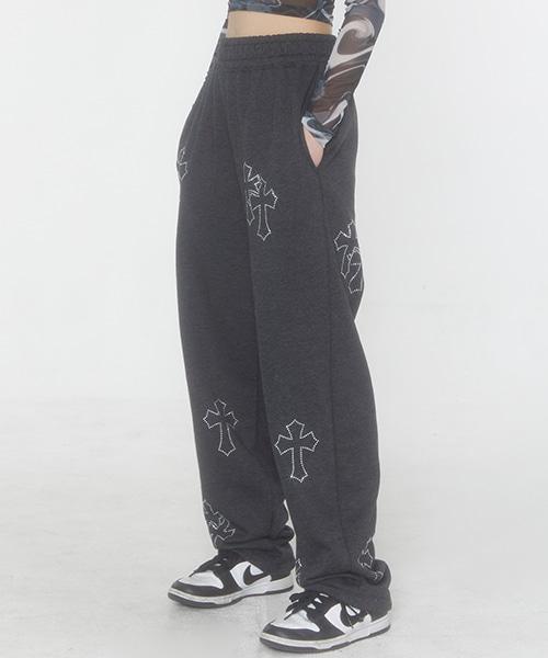 크리스탈 크로스 2way 조거-차콜