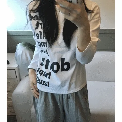 melo semi crop basic T 멜로 세미 크롭 베이직 긴팔티 3color