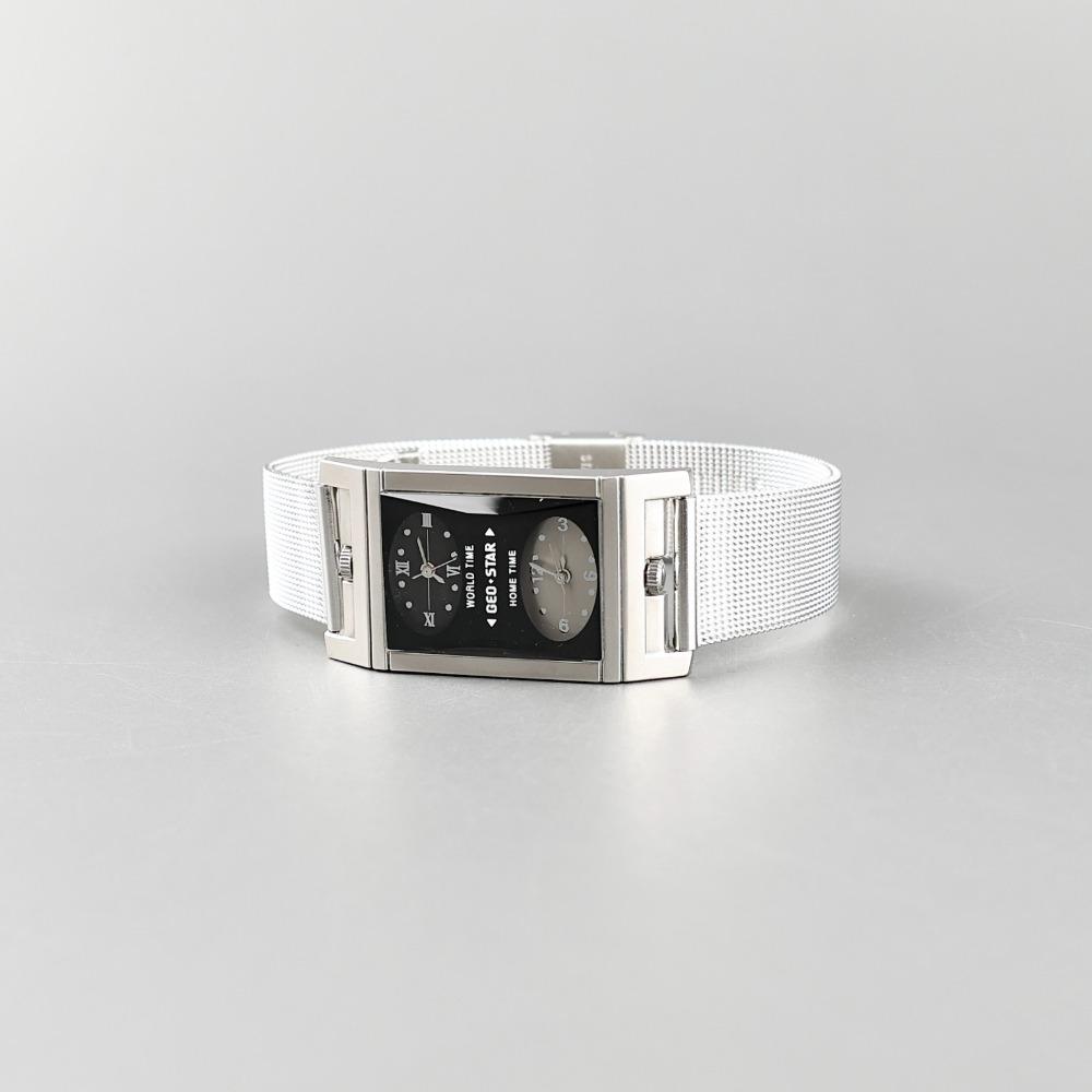 Two dial watch - black metal