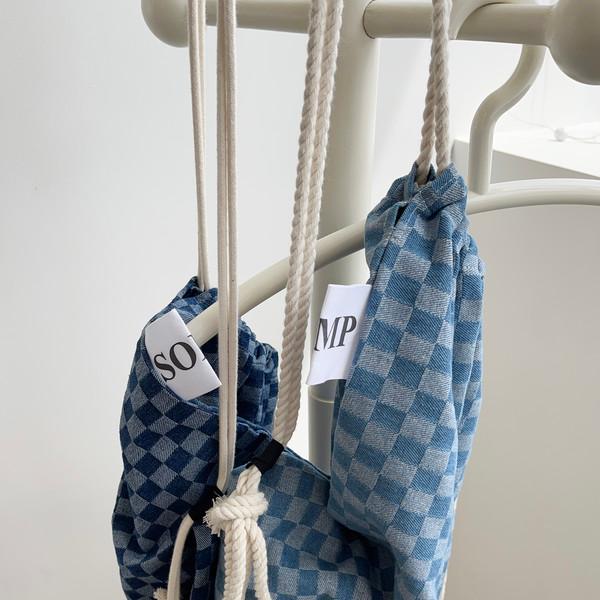 Checker denim multi bag