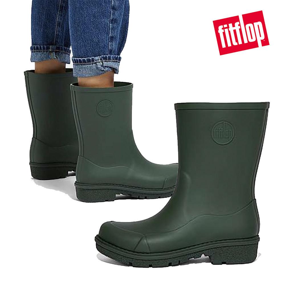 핏플랍 장화 레인부츠 원더웰리 숏 웰링턴 부츠 여성 딥 그린