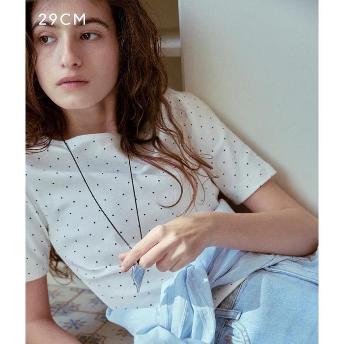 Dot slim t-shirt [TISP06TS01]_Ivory