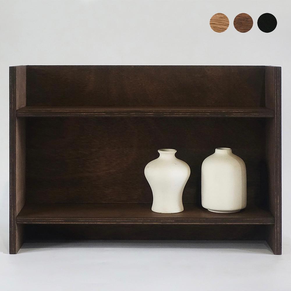 [소이로] 우드 2단 선반 오브제 소품 화장품 향수 다용도 전시 진열 _ 칸막이옵션 / 라이트 브라운, 다크 브라운, 블랙