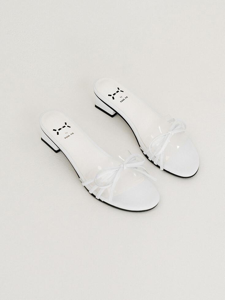 Petal Capture Clear Ribbon Sandals / WHITE / YY8S-S26