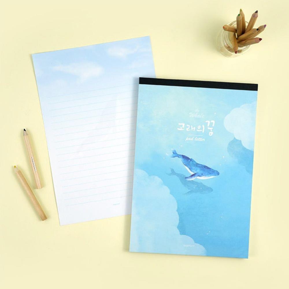 패드편지지 고래 2개입 1P 뜯어쓰는 편지 감성 편선지