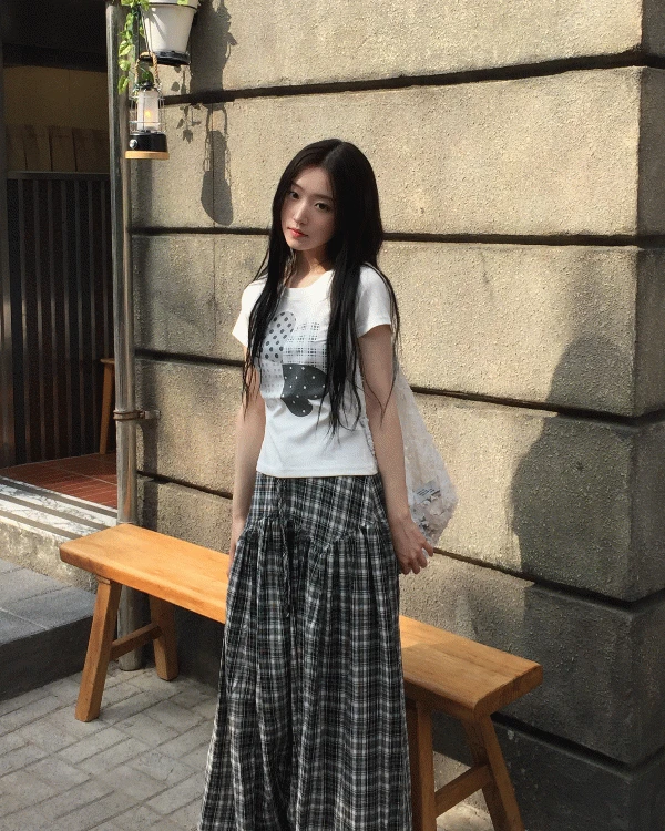 [데이빈made🐰/모든체형] 레어 프릴 밴딩 롱 sk