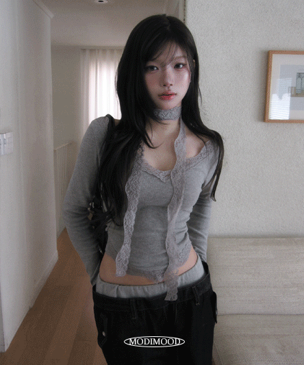 [겉기모🖤] 브이컷 레이스 스카프 SET-3color