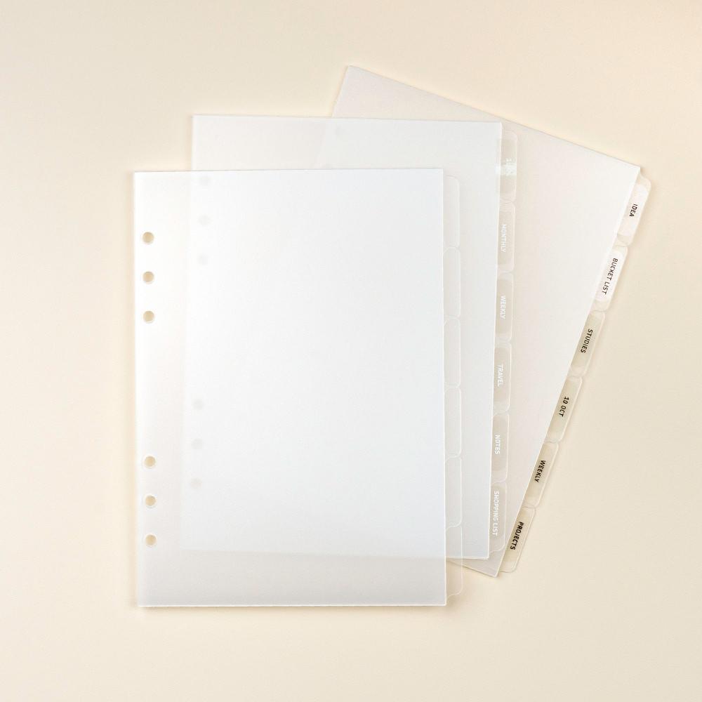 6공 다이어리 바인더 속지 A5 PP 인덱스