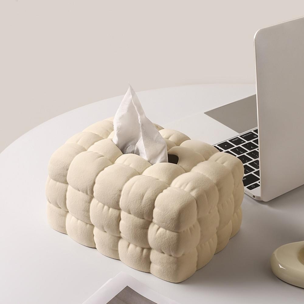 귀여운 패딩 퀄팅 세라믹 티슈케이스